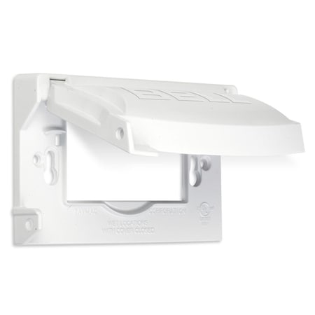 Bell Outdoor Box Cover, Outlet Box Type, 1 Gang, Aluminum, Flip and Snap Cover Type MX1250W